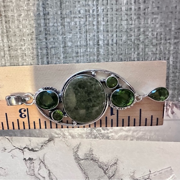 Artisan Green Gemstone Pendant  “volcanic chrysotile” dangle Pendant only - Picture 6 of 11